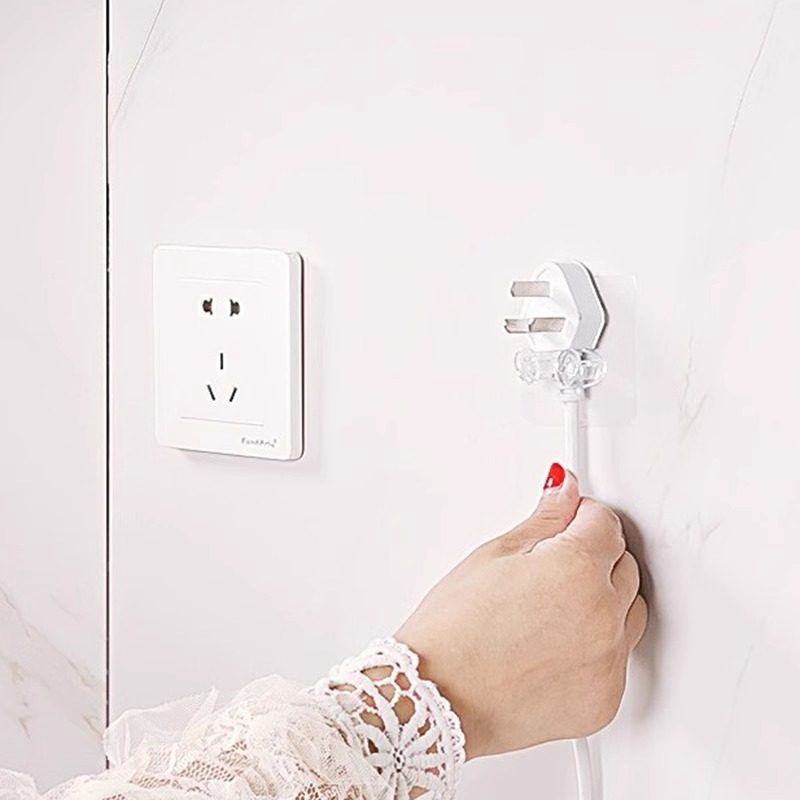 塑料插头挂钩透明电源挂勾粘胶收纳免钉粘钩电线插头粘贴支架挂钩,淘宝优惠券,粉丝福利购,淘宝优惠卷