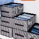 Clothes storage box houndstooth home wardrobe layered