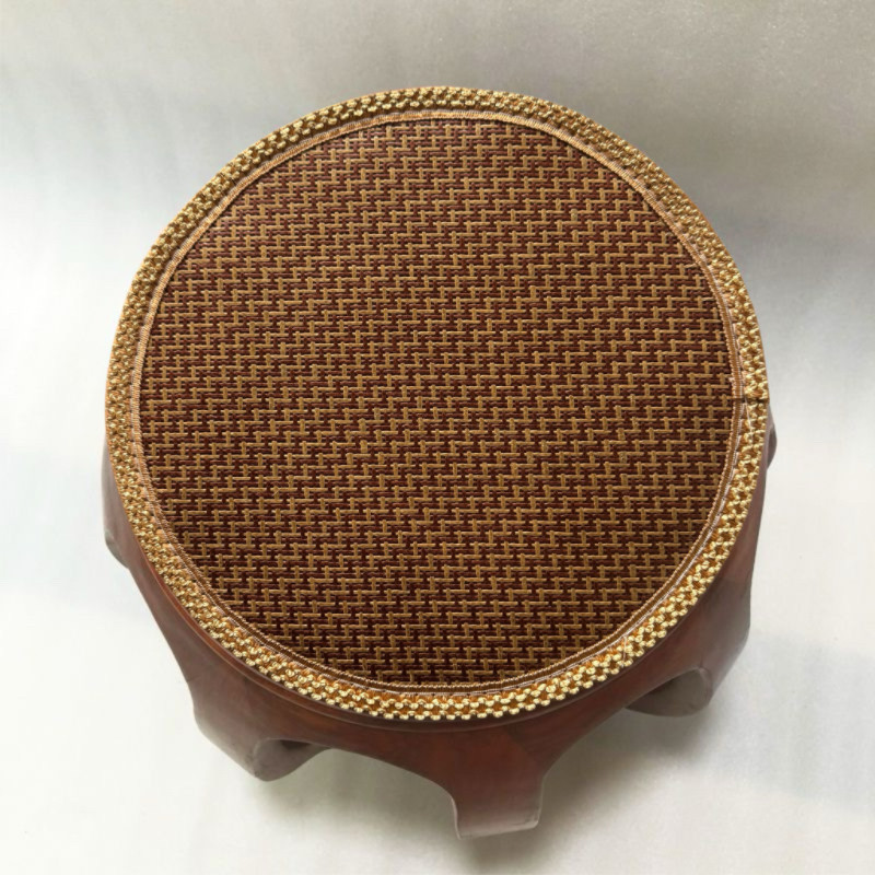 冬夏两用加厚藤席圆形坐垫圆凳垫毛绒垫耐脏夏天坐垫松紧圆凳垫子