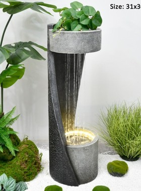 跨境定制客厅循环流水摆件落地水景家居现代简约喷泉瀑布式