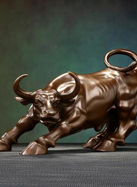 黄铜玄华尔街牛旺市牛家居公厅关办室装饰华尔街牛品开 业客乔迁