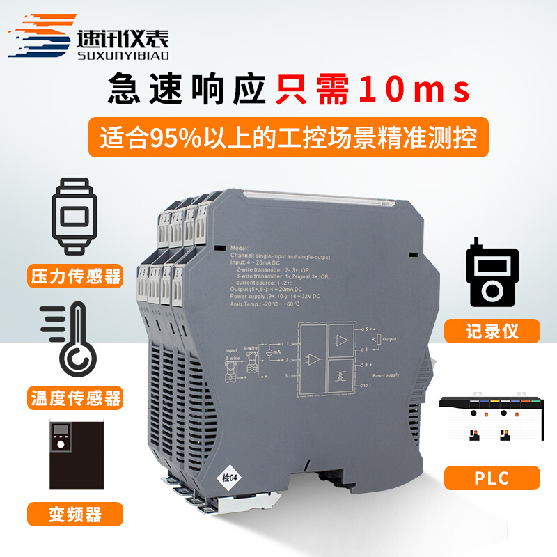 模拟量信号隔离器4-20mA转无源0-5V10V一进二出模块配电变送器 - 图2