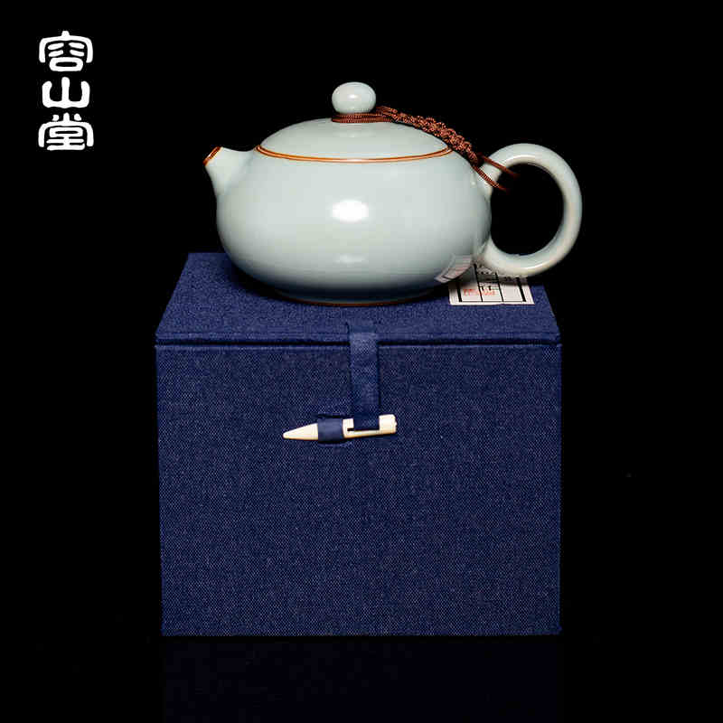 容山堂天青汝窑汝瓷泡茶壶陶瓷开片可养新款大小容量功夫茶壶单壶 - 图3