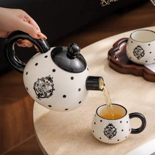 茶壶茶杯套装法式复古陶瓷茶具家用客厅茶几泡茶壶茶杯茶具 - 图2