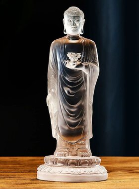 现货 水琉璃阿弥陀佛佛像佛堂寺庙供奉站立树脂中式车载佛摆件