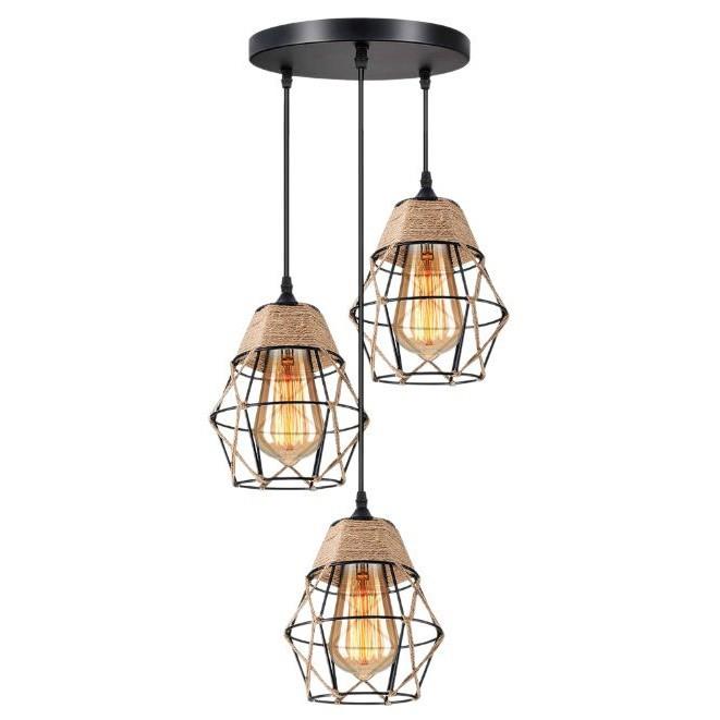 跨境复古铁艺摆件吊灯灯罩装饰灯笼镂空编织 - 图3