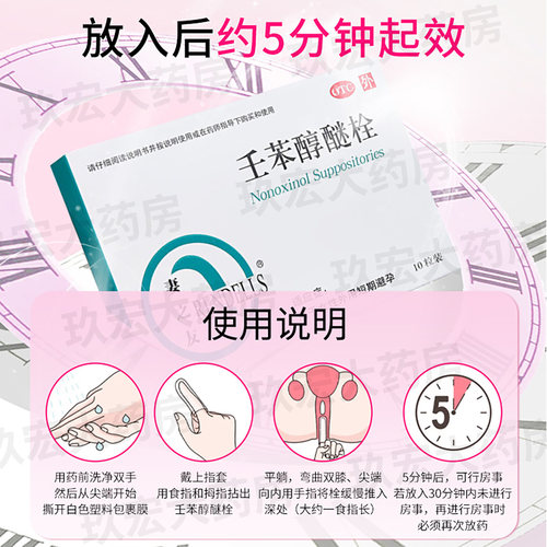妻之友壬苯醇醚栓女性外用短期避孕药塞放阴道事前避孕栓非凝胶膜 - 图2