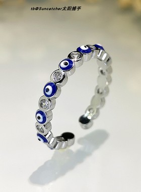 复古恶魔之眼开口锆石戒指