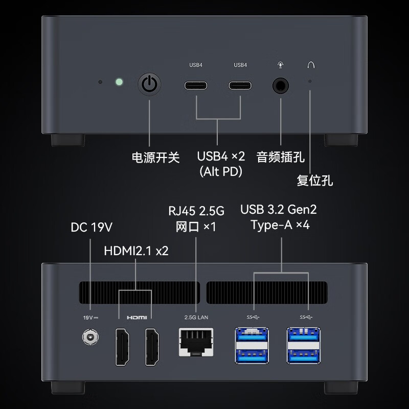 铭凡(MINISFORUM)  UM780 Pro(AMD锐龙R7 7840HS) 八核口袋迷你电脑小主机高性能游戏办公台式机 - 图0