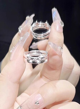纯银戒指999情侣对戒情人节