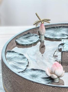 汉韵S028和气堂创招财流水摆件式客玄厅关家中居摆设开业循环水装