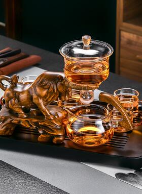 中式牛气冲天生肖摆件客厅泡茶台茶具用品办公室茶几桌面装饰礼品