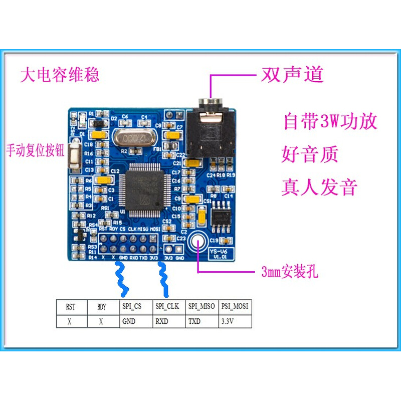 中文语音合成模块文字转语音银行公交播放 SYN6658真人TTS发音 V6 - 图2