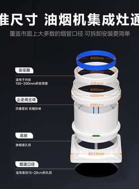 WEFV厨房烟道全密封防味阀 公共烟道止逆阀止回阀 烟道阀