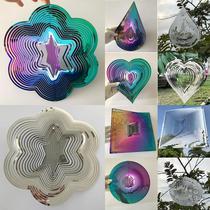 Manufacturer Straight Battalion Metal 3D Swivel Wind Bell Stainless Steel Handiwork Feng Shui Decoration Dynamic Wind Transfer Foreign Trade Supplier