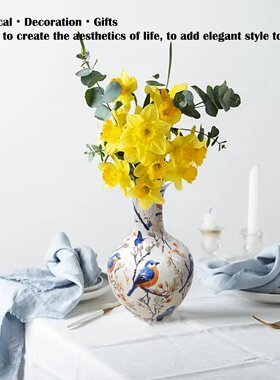 3D立体拼图花瓶积木摆件居家装饰品青花瓷花瓶客厅办公桌插花摆件