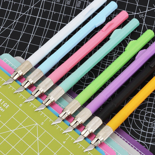 刻刀刻板美术刻刀笔雕刻笔刀防滚塑料手账刀手工儿童剪纸专用工具 - 图0