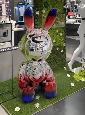 轻奢高级小众兔子摆件客厅桌面酒柜套装电视柜儿童房摆.设家居装