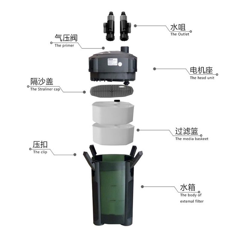 创星过滤桶CF600CF800水族箱鱼缸外置过滤器AT3335S前置静音滤筒-图2