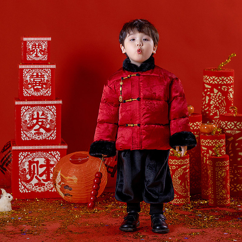 男童拜年服中国风宝宝周岁冬季套装儿童唐装加厚棉衣新年过年衣服,淘宝优惠券,粉丝福利购,淘宝优惠卷