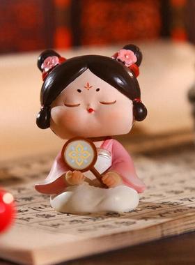 西安文创纪念品古装唐仕女摇头摆件可爱治愈小礼物办公桌工位好物