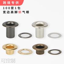 Stock Source Metal Copper Cock Eye-buttoned Large Face Thickened High Foot Wide Side Qi Eyes Buttoned Buttonhole Eyelet Hollow Rivets