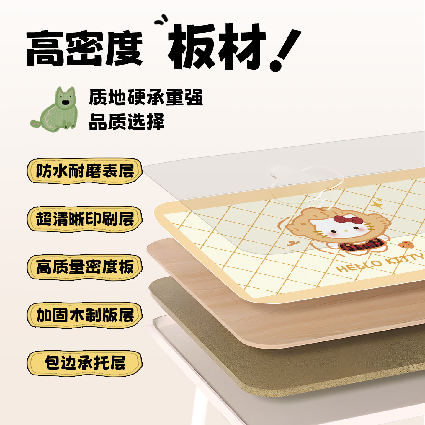 凯蒂猫HelloKitty床上小桌子笔记本电脑桌学生宿舍卧室床头桌懒人神器膝上桌可折叠儿童学习桌家用写作业桌板,淘宝优惠券,粉丝福利购,淘宝优惠卷
