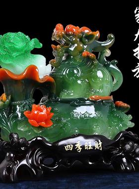 T-jxs098百貔貅摆金件招财聚财皮丘财意白菜蝉金蟾蜍客厅店铺如开