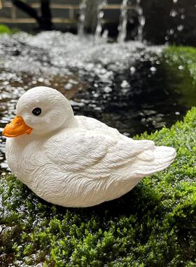 科尔鸭摆件树脂工艺品古法养鱼水缸造景装饰三祇一套防水防晒户外