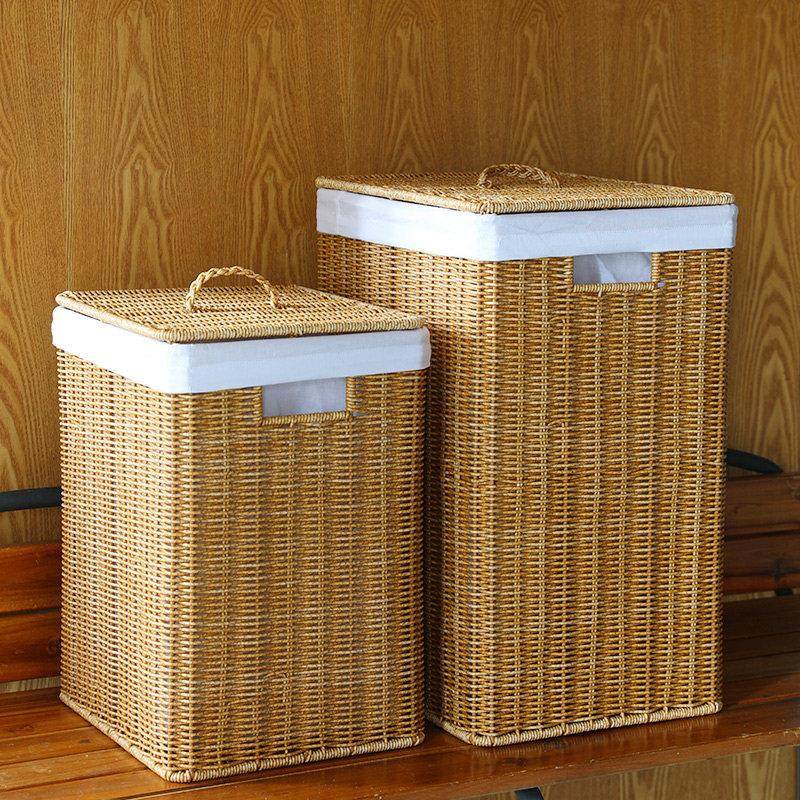 桂味源脏衣服收纳筐放衣服储物整理编织桶带盖洗衣篮仿藤编篓浴室,淘宝优惠券,粉丝福利购,淘宝优惠卷