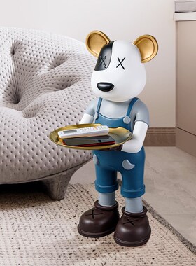 网红熊大摆件客厅沙发旁边落地C雕塑电视柜旁装饰托盘乔迁送礼