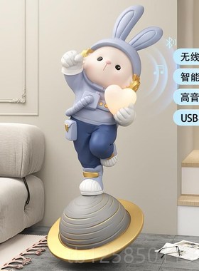 大宇兔航客厅落地k摆件电视柜型沙发旁家居装饰品202兔3年乔迁