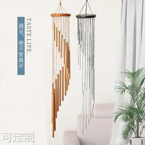 New European and American classic rotating multi-tube metal pine wood aluminium tube Wind Sul Creative home hanging ornament 35-inch 18 Tube