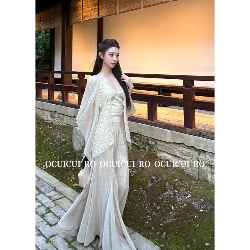 CUICUI崔崔【霞染霓裳】纯欲风高级感醋酸罩衫吊带背心半身裙套装,淘宝优惠券,粉丝福利购,淘宝优惠卷