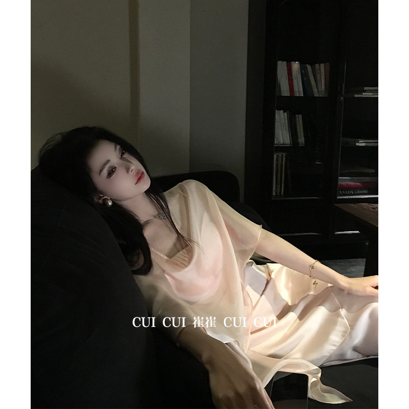 CUICUI崔崔【浮光掠影】清冷感气质罩衫鱼尾吊带连衣裙女两件套装,淘宝优惠券,粉丝福利购,淘宝优惠卷