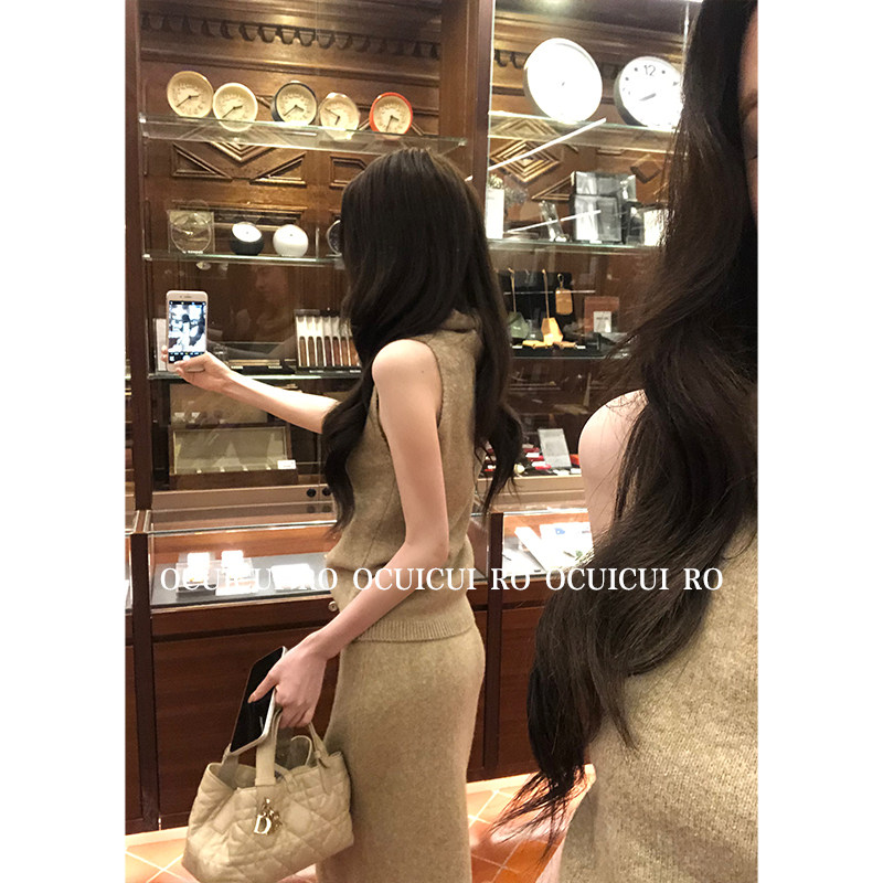 CUICUI崔崔【里约书店】羊毛针织罩衫+无袖堆领上衣+半身裙三件套,淘宝优惠券,粉丝福利购,淘宝优惠卷