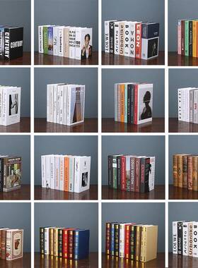 假书书摆件现代轻奢样板间书房书架办公室书柜道具书装饰品纸特奥