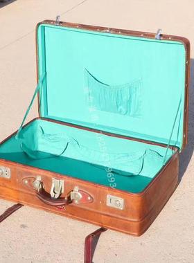 老上海旧皮箱老皮箱复古摄影道具箱子民国怀旧老物件老式手提箱