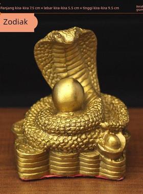 纯铜12生肖巳酉丑三合贵人属相蛇鸡牛黄铜摆件家居铜器风水工艺品