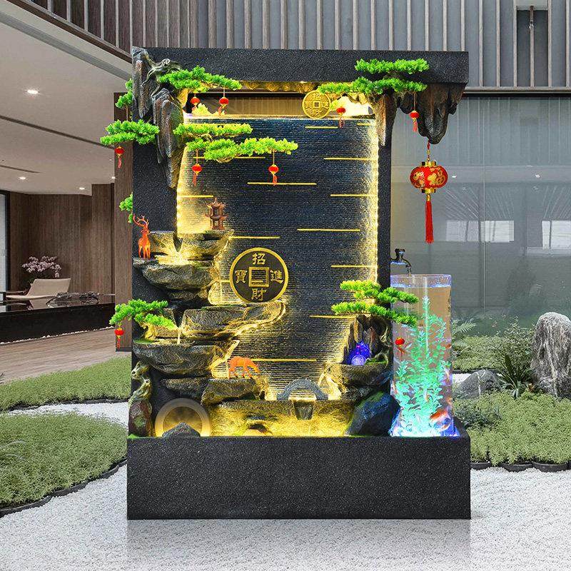 户外庭院假山水幕墙流水摆件循环水喷泉客厅招财造景鱼缸开业礼物,淘宝优惠券,粉丝福利购,淘宝优惠卷