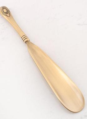 轻奢纯铜提鞋器超长长柄欧式古典鞋拔子玄关鞋抽鞋柜壁饰挂饰摆件