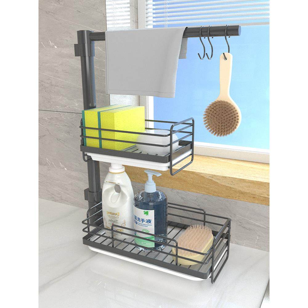 抹布架厨房旋转多层置物架钢丝球洗洁精水槽免打孔壁挂海绵沥水架,淘宝优惠券,粉丝福利购,淘宝优惠卷