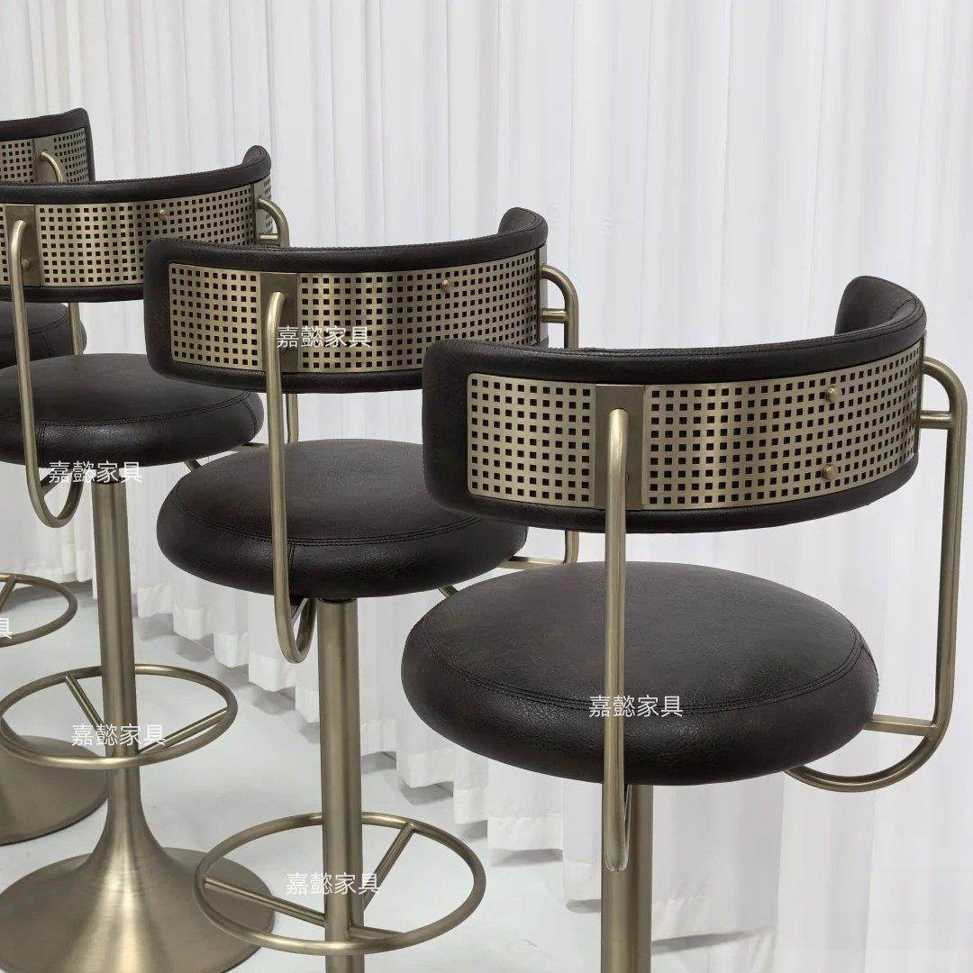 家用别墅岛台吧椅高脚凳子酒吧椅前台高脚椅设计师不锈钢旋转椅子,淘宝优惠券,粉丝福利购,淘宝优惠卷