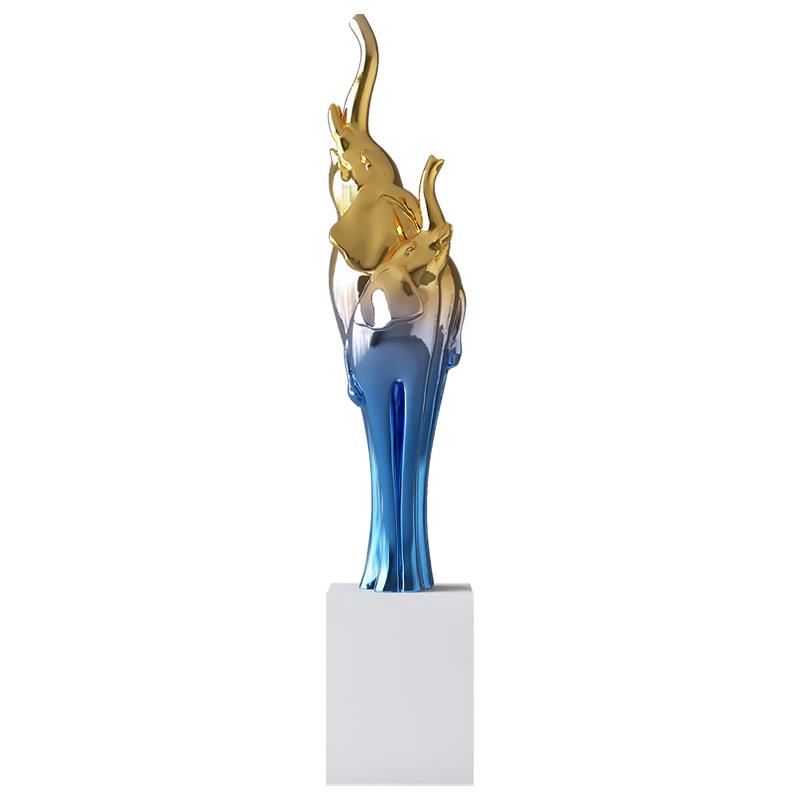 大型大象艺术雕塑客厅落地灯摆件玄关电视柜旁楼梯下高级感装饰品 - 图0