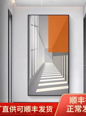 新款现代轻奢入户玄关画走廊光影几何空间简约抽象挂画装饰画壁画