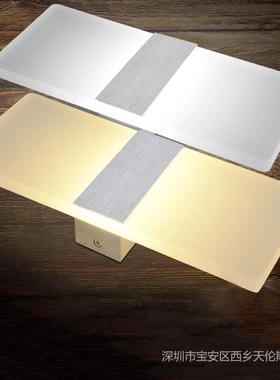 亚克力led卧室防水床头灯铝材壁灯创意简约户外壁灯方形壁灯灯具