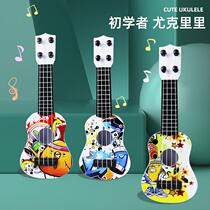 Childrens toy instrumental simulation Yukri Guitar Mini four strings can be played Enlightenment early to teach musical toys