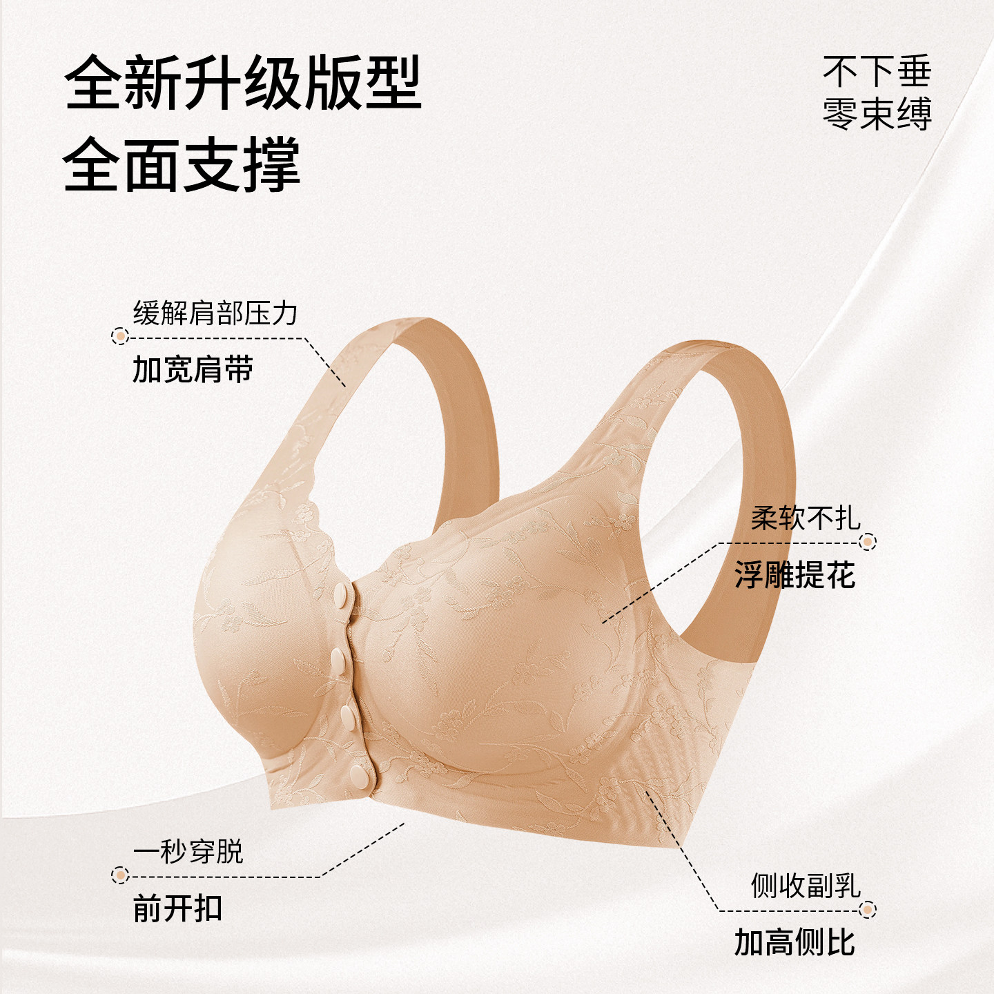 本命年红色内衣女中年妇女妈妈上托提拉防下垂无钢圈舒适前扣胸罩,淘宝优惠券,粉丝福利购,淘宝优惠卷