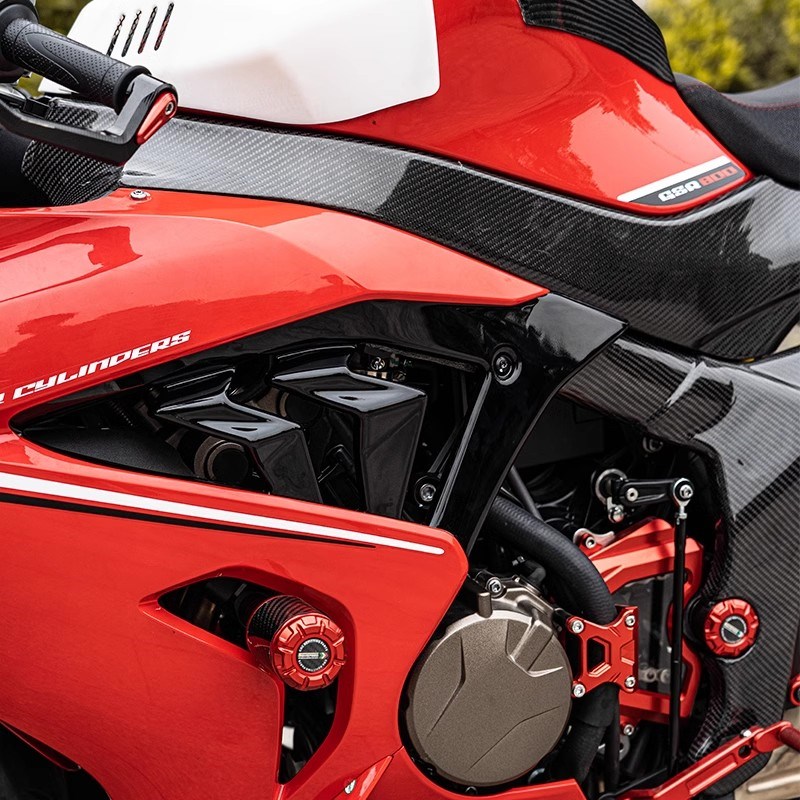 适用钱江赛80h0 赛600RS 改装鲨鱼鳍小包围侧板导流罩侧板装饰配 - 图2