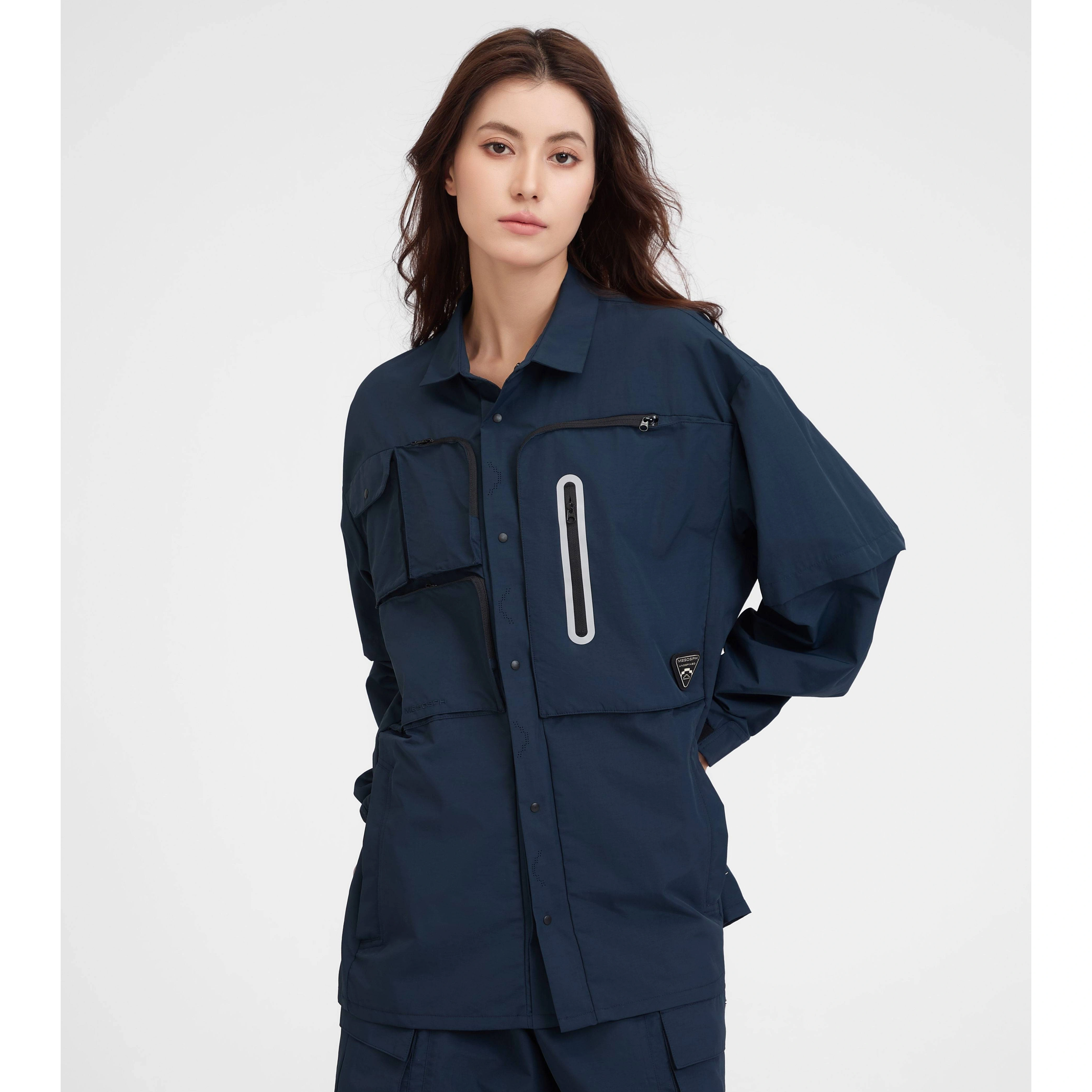 mesosph轻量化立体廓形可拆卸多口袋衬衫 - 图0